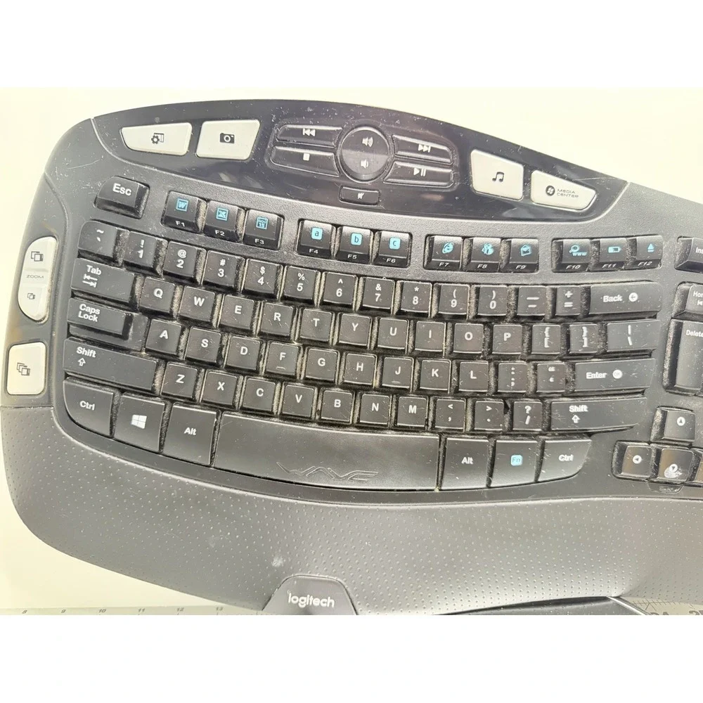 Logitech K350 Wireless Wave Ergonomic Keyboard - Black (NO USB DOHGLE)